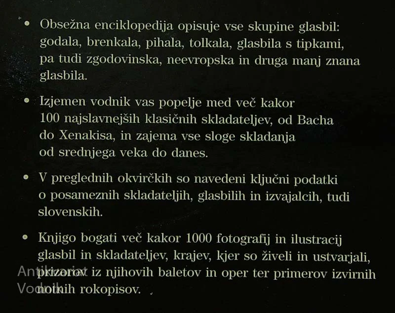 GLASBA; ILUSTRIRANA ENCIKLOPEDIJA GLASBIL IN VELIKIH SKLADATELJEV, M. W. Matthews in W. Thompson