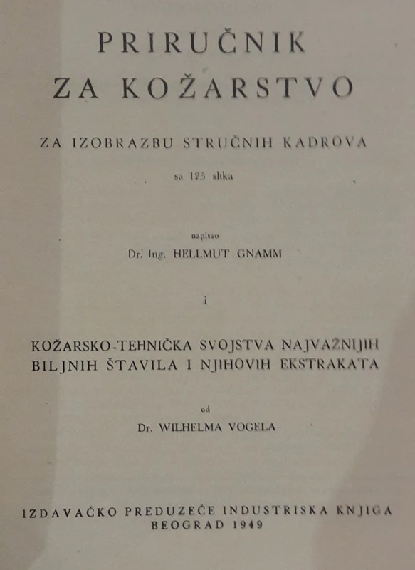 PRIRUČNIK ZA KOŽARSTVO, H. Gnamm