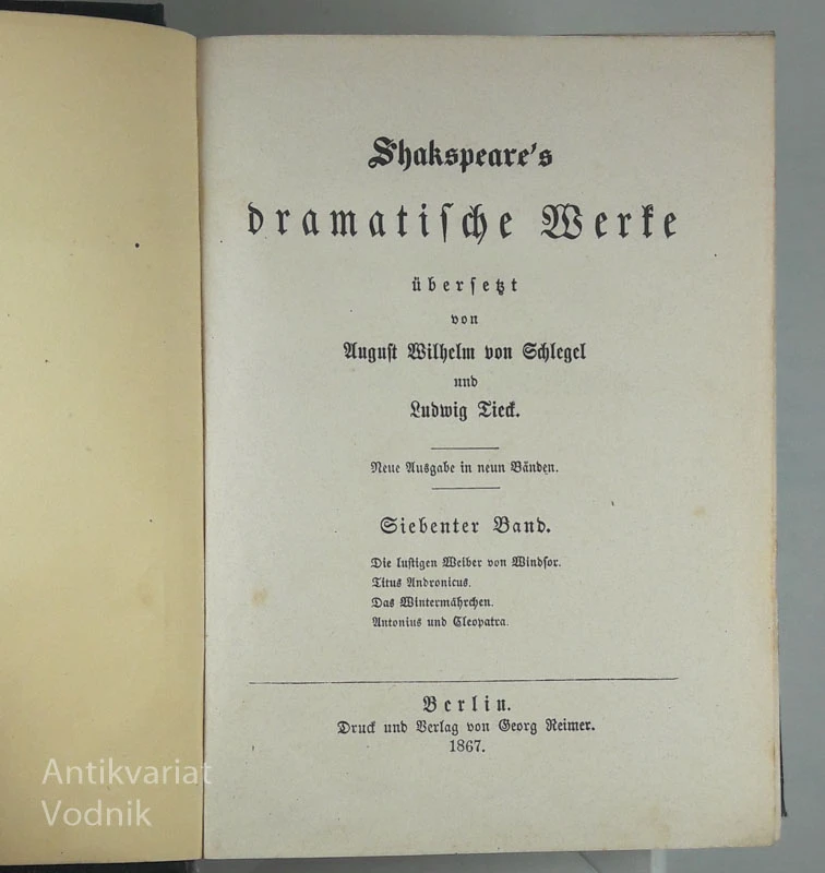 SHAKESPEARE: ZBIRKA VSEH DEL (v nemščini & gotici)
