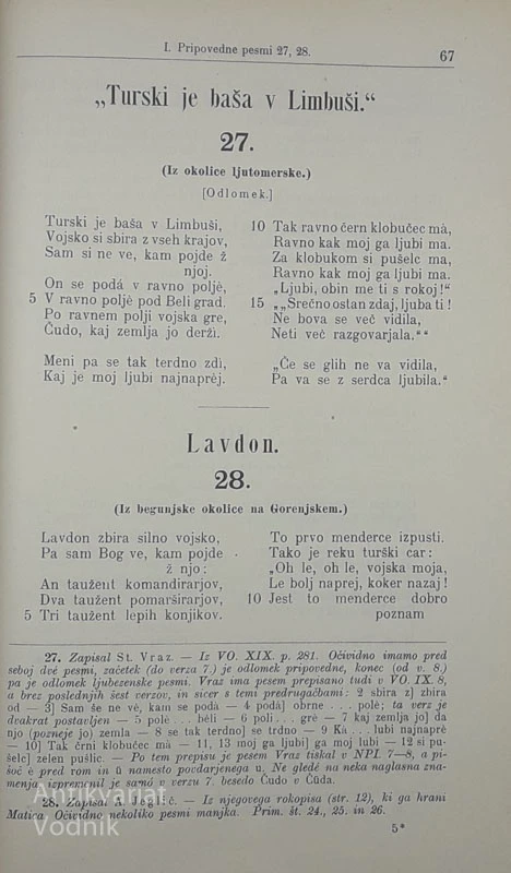 SLOVENSKE NARODNE PESMI, zbral in uredil Dr. Karol Štrekelj
