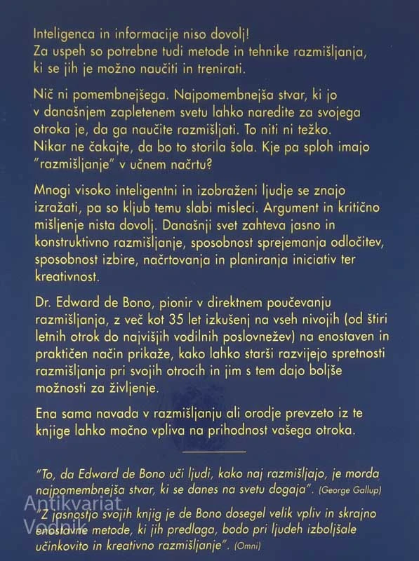 NAUČITE SVOJEGA OTROKA MISLITI, Edward de Bono