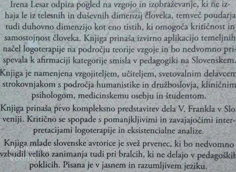MED ISKANJEM IN IZBIRO SMISLA,  Irena. Lesar