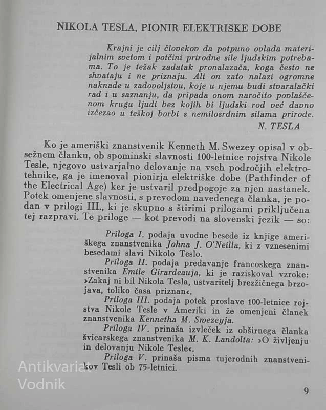 NIKOLA TESLA: PIONIR ELEKTRIŠKE DOBE, ing. Milan Pertot
