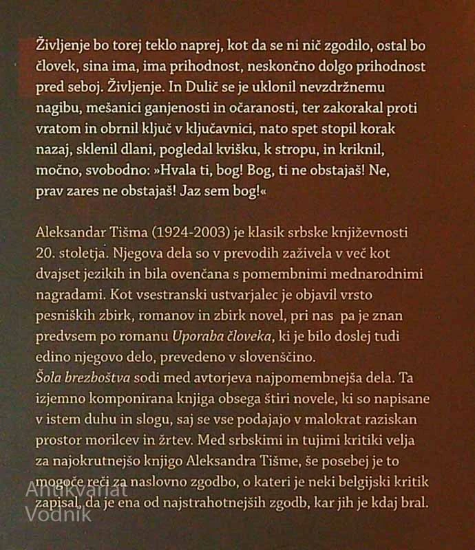 ŠOLA BREZBOŠTVA, Aleksandar Tišma
