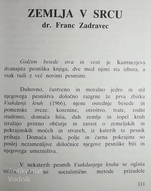 GOLČIM BESEDE SRCA IN VESTI, Tone Kuntner