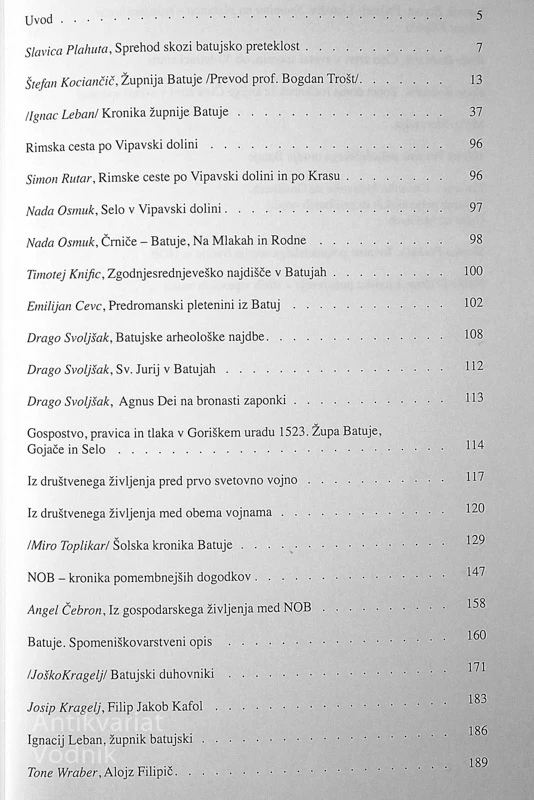 BATUJE; IZBOR OBJAVLJENEGA IN NEOBJAVLJENEGA GRADIVA O VASI BATUJE