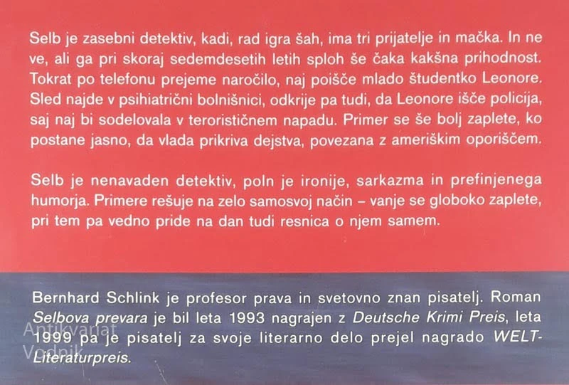 SELBOVA PREVARA, Bernhard Schlink