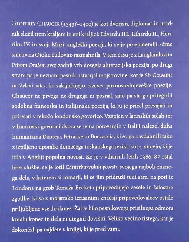CANTERBURYJSKE POVSETI, Geoffrey Chaucer