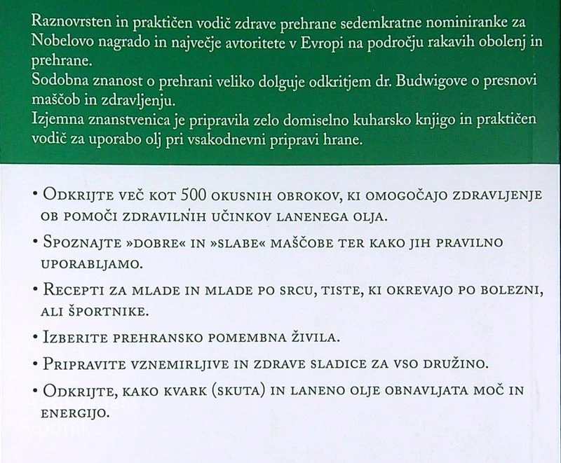 OLJNO-PROTEINSKA KUHARICA, Dr. Johanna Budwig