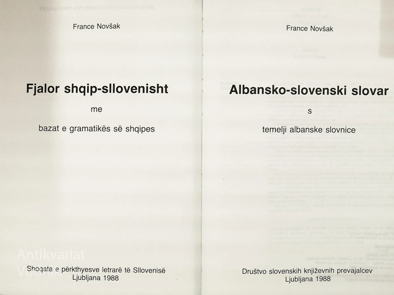 ALBANSKO – SLOVENSKI SLOVAR, France Novšak