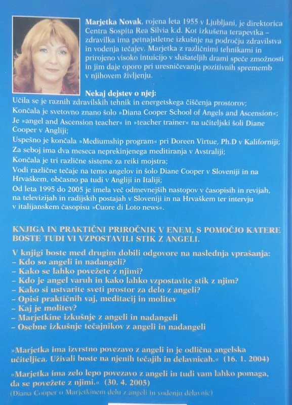 ŽIVLJENJE Z ANGELI IN NADANGELI, Marjetka Novak
