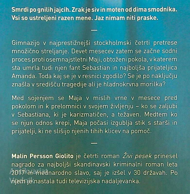 ŽIVI PESEK, Malin Persson Giolito