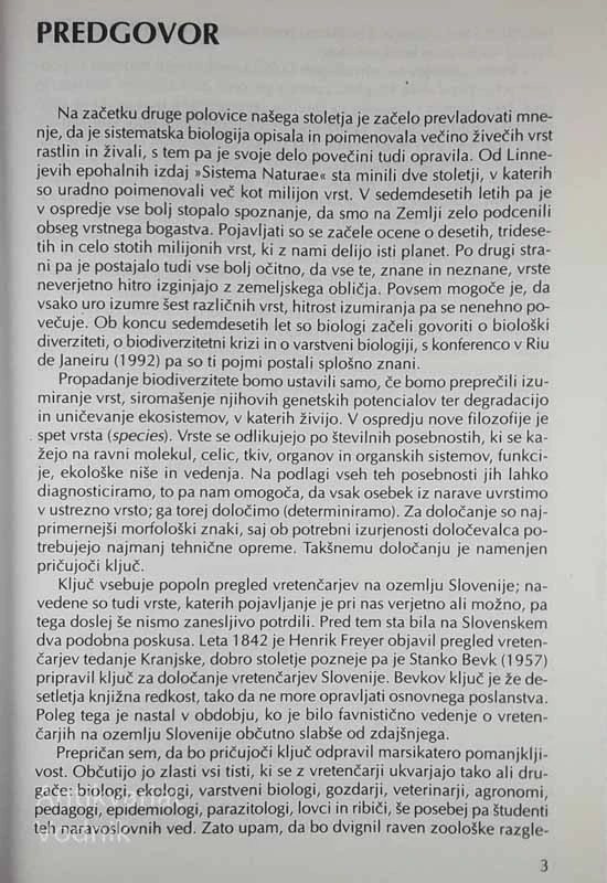 KLJUČ ZA DOLOČANJE VRETENČARJEV SLOVENIJE, Kryštufek in Janžekovič