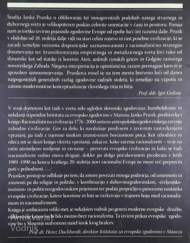 RACIONALISTIČNA CIVILIZACIJA 1776-2000, Janko Prunk
