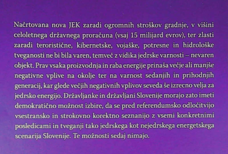 JEDRSKA ENERGIJA – NE HVALA!, Dušan Plut