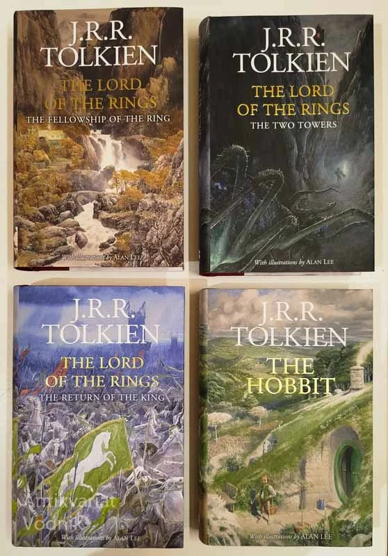 The Hobbit & The Lord of the Rings: Illustrated edition, J. R. R. Tolkien (4 knjige)