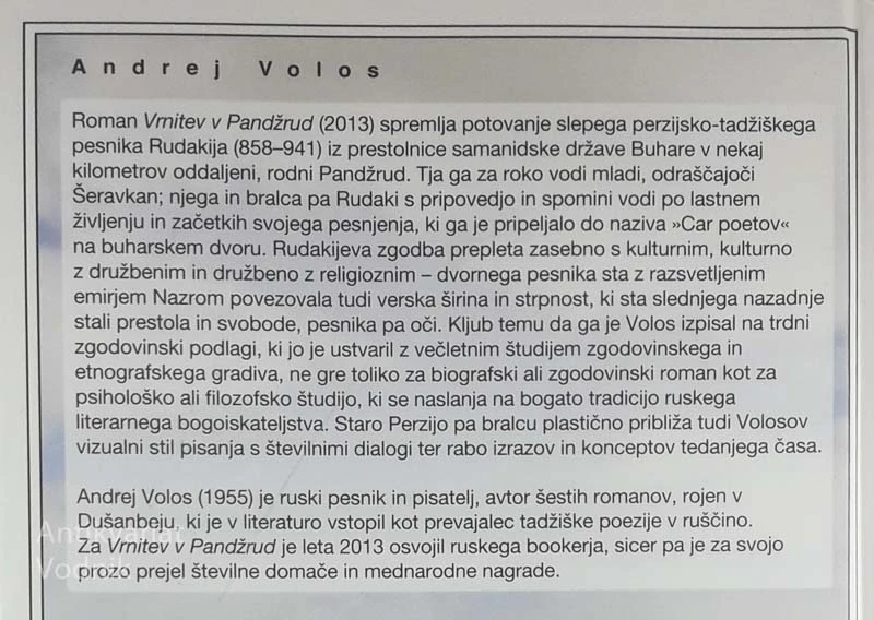 VRNITEV V PANDŽRUD, Andrej Volos