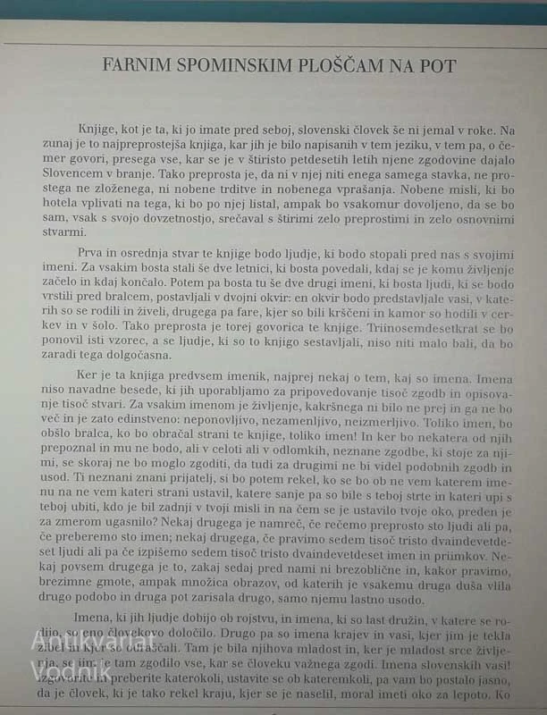 FARNE SPOMINSKE PLOŠČE, 1. & 2. del