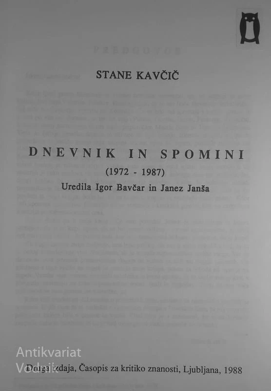 DNEVNIK IN SPOMINI 1972-1987, Stane Kavčič