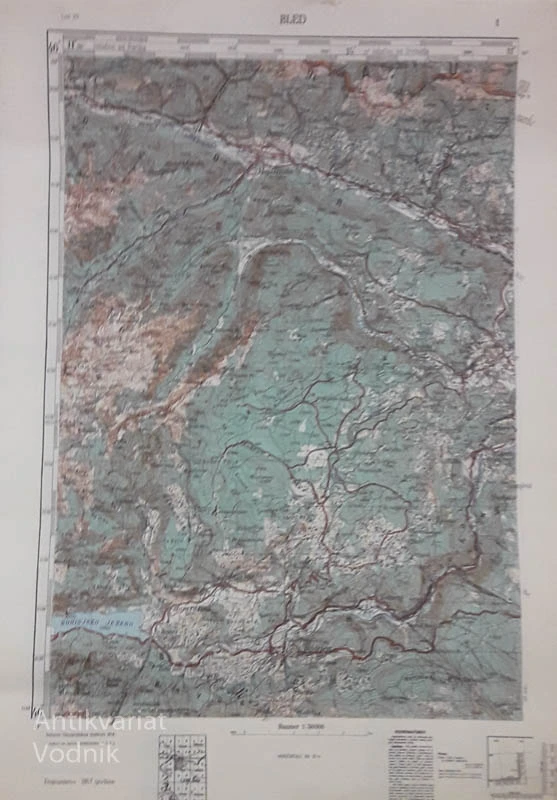 Zemljevid – specialna karta BLED 1:50 000 (območje Boh. Bistrica-Mojstrana)