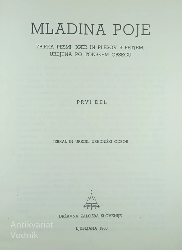 MLADINA POJE; 1. DEL