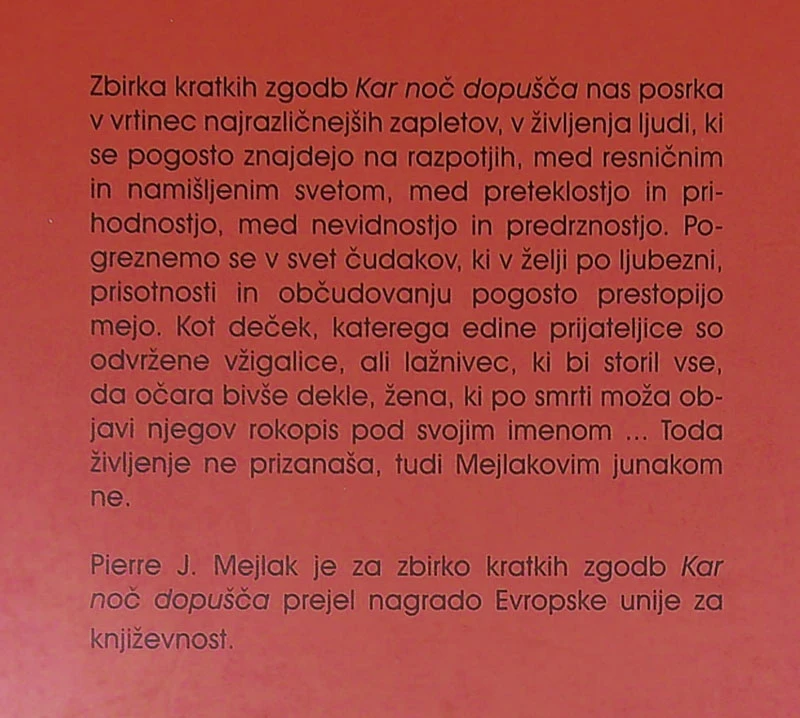 KAR NOČ DOPUŠČA, Pierre J. Mejlak