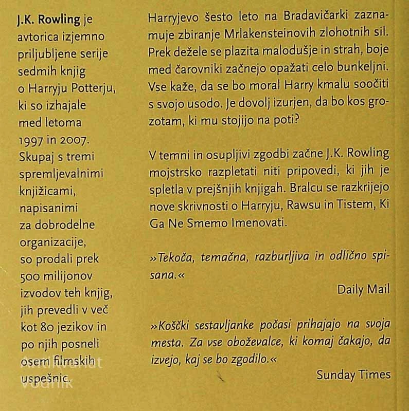 HARRY POTTER IN PRINC MEŠANE KRVI, J. K. Rowling