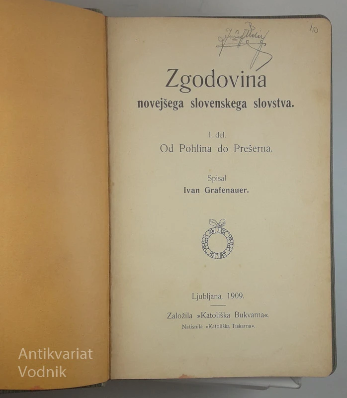 ZGODOVINA NOVEJŠEGA SLOVENSKEGA SLOVSTVA, Ivan Grafenauer