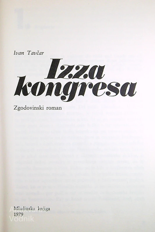IZZA KONGRESA, Ivan Tavčar