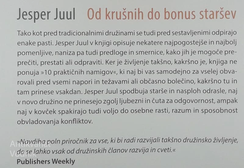 OD KRUŠNIH DO BONUS STARŠEV; PRILOŽNOSTI IN IZZIVI SESTAVLJENIH DRUŽIN, Jesper Juul