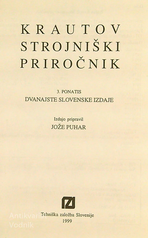 KRAUTOV STROJNIŠKI PRIROČNIK