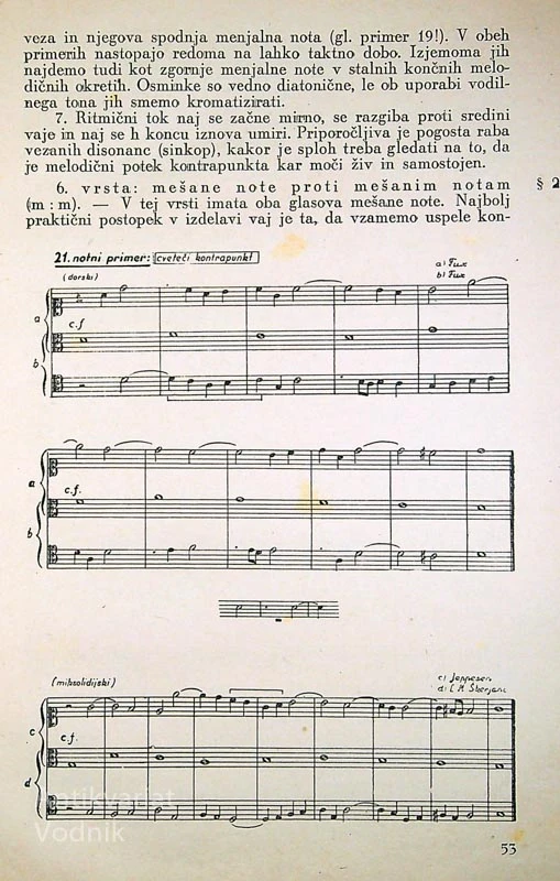 KONTRAPUNKT IN FUGA, L. M. Škerjanc