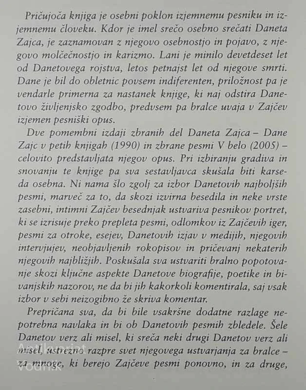 V BESEDAH, Dane Zajc
