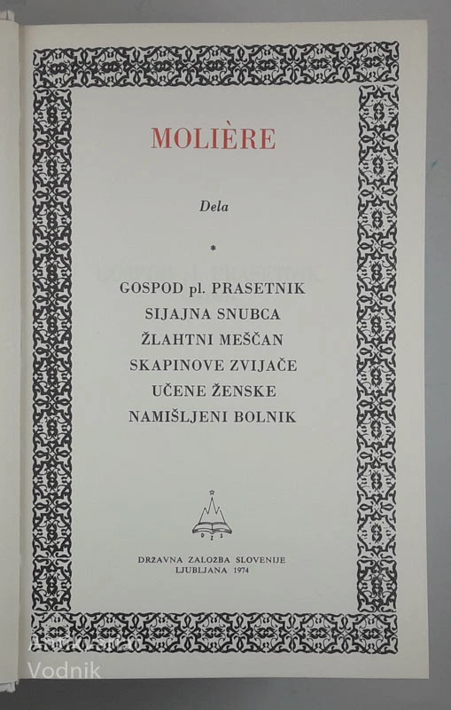 MOLIERE, zbrana dela