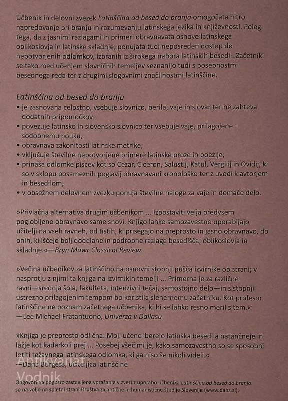 LATINŠČINA; OD BESED DO BRANJA (PRVI DEL), Andrew Keller in Stephanie Russell
