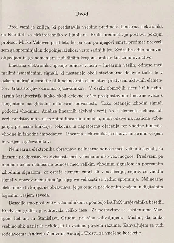 LINEARNA ELEKTRONIKA, Baldomir Zajc