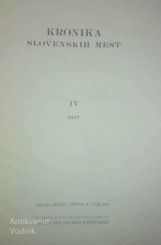 KRONIKA SLOVENSKIH MEST IV