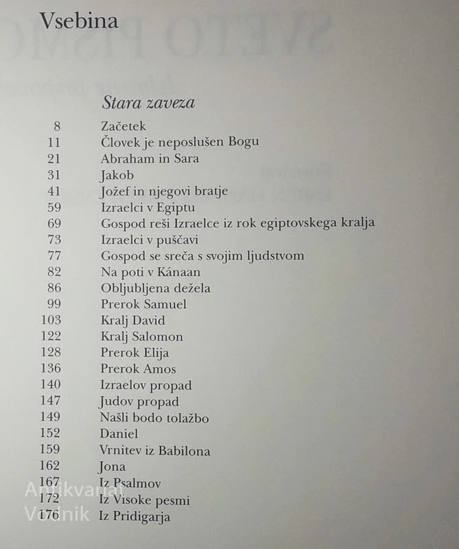 SVETO PISMO; IZBRANE PRIPOVEDI