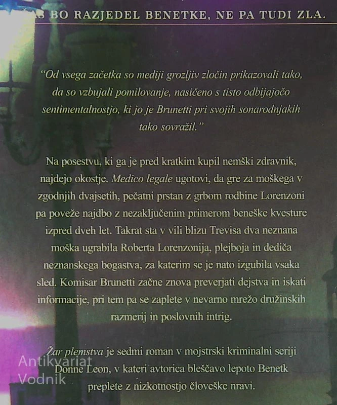 ŽAR PLEMSTVA, Donna Leon