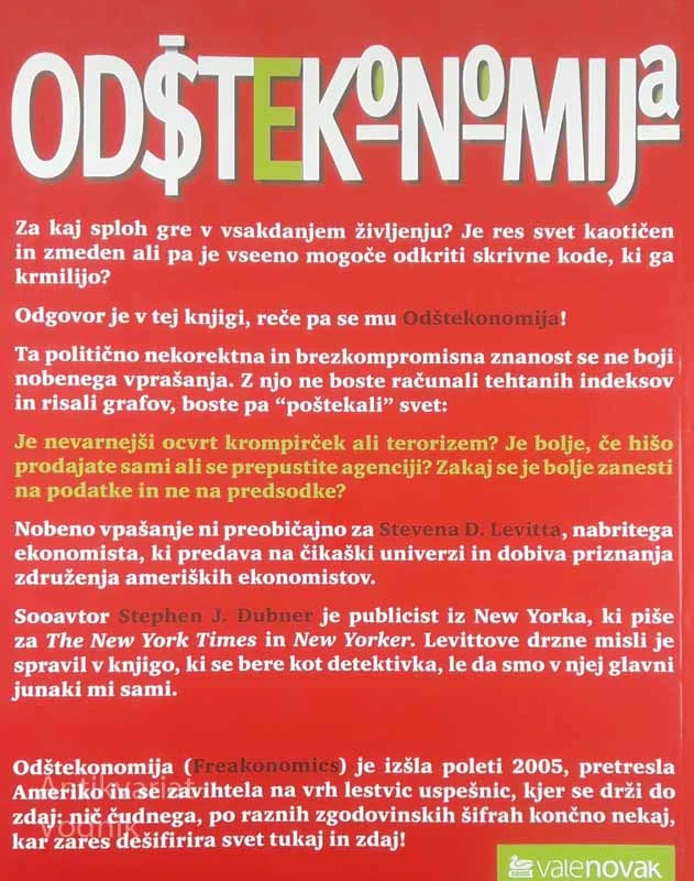 ODŠTEKONOMIJA, Steven D. Levitt in Stephen J. Dubner