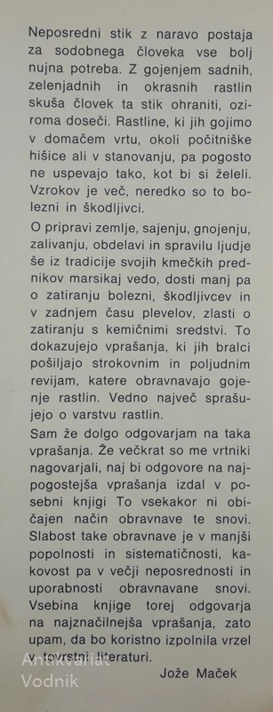 200 NASVETOV ZA VARSTVO RASTLIN V VRTU IN SADOVNJAKU, Jože Maček