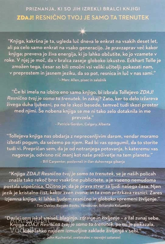 ZDAJ! RESNIČNO TVOJ JE SAMO TA TRENUTEK, Eckhart Tolle