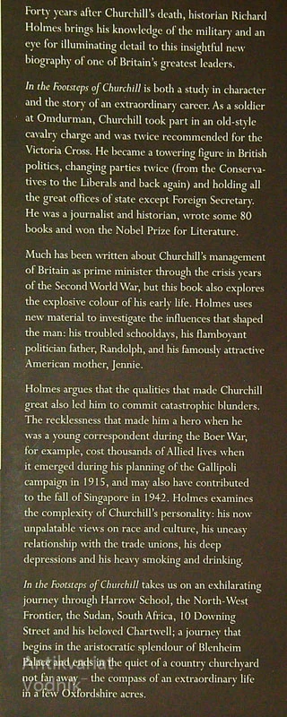 ON THE FOOTSTEPS OF CHURCHILL, Richard Holmes