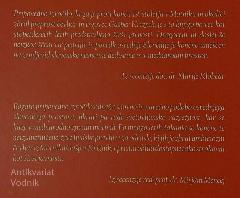 SVETI COPRIJAN; PRAVLJICE, PRIPOVEDKE IN DRUGO PRIPOVEDNO IZROČILO IZ MOTNIKA IN OKOLICE, Gašper Križnik