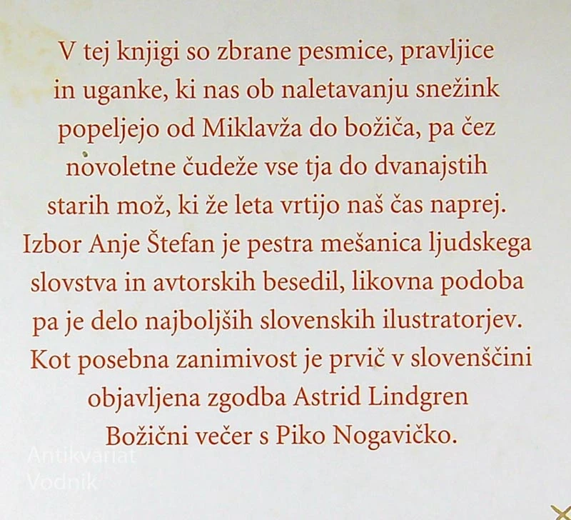 ZLATO SREČO NOSIMO, VSEM LJUDEM JO TROSIMO; 24 PESMIC, PRAVLJIC IN UGANK ZA BOŽIČNO-NOVOLETNI ČAS