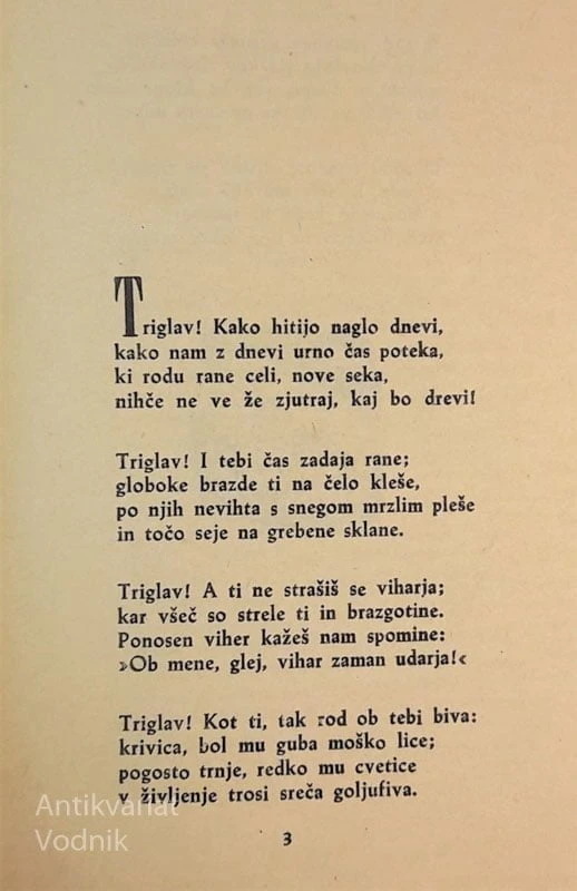 F. S. Finžgar, TRIGLAV, planinaksa idila