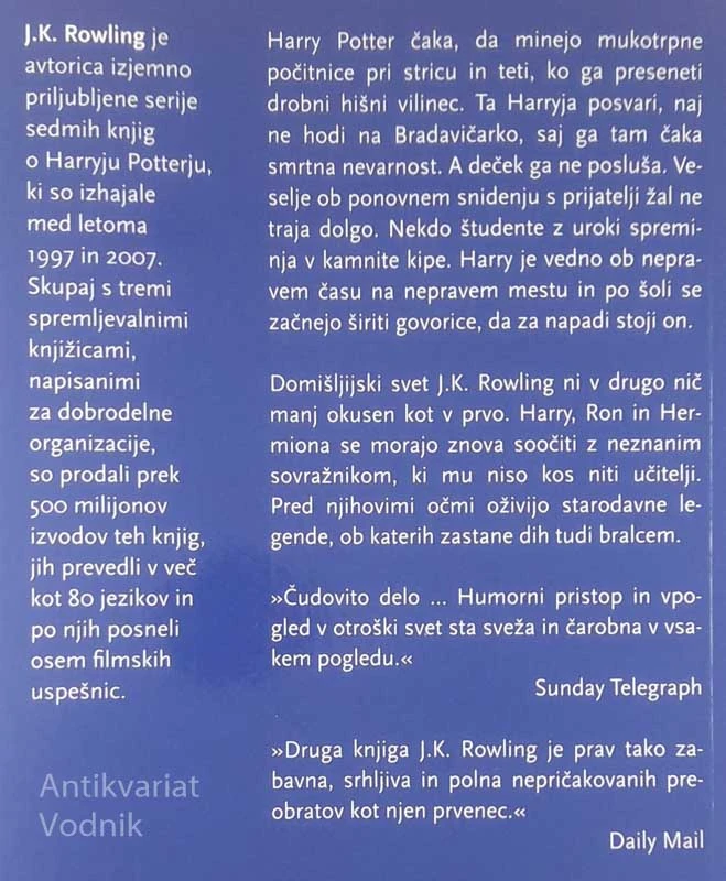 HARRY POTTER IN DVORANA SKRIVNOSTI, J. K. Rowling