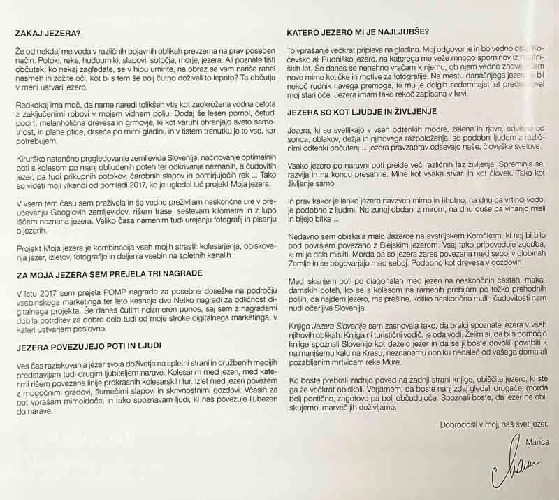 JEZERA SLOVENIJE; NAJ 101 JEZERO, Manca Korelc