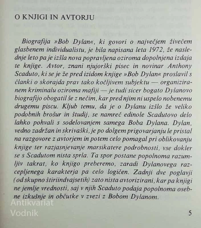 BOB DYLAN, Anthony Scaduto