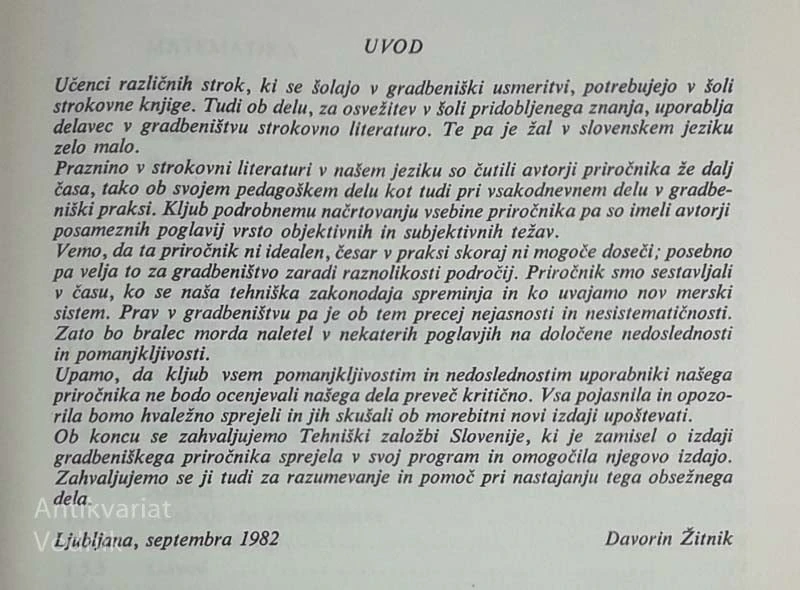 GRADBENIŠKI PRIROČNIK, več avtorjev